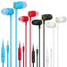 Set Of 4 UrbanX R2 Wired in-Ear Headphones With Mic For Motorola Moto G40 Fusion with Tangle-Free Cord Noise Isolating Earphones Deep Bass In Ear Bud Silicone Tips
