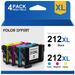 212xl Ink Cartridge for Epson 212 T212 Ink for WF-2850 WF-2830 XP-4100 XP-4105 Printer (Black Cyan Magenta Yellow 4-Pack)