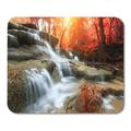 The Landscape Huay Mae Kamin Waterfall Beautiful in Autumn Forest Kanchanaburi Province Thailand Mousepad Mouse Pad Mouse Mat 9x10 inch