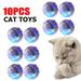 Danlai-1/4/8/10Pieces Cat Toys Glowing Transparent Plastic Cat Balls Pet Interactive Toys Cats And Dogs Glowing Funny Cat Balls Animal Activities Suitable For Large Medium Small Cat Pets