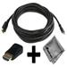 Canon PowerShot S120 Compatible 15ft HDMIÂ® to HDMIÂ® Mini Connector Cable Cord PLUS HDMIÂ® Male to HDMIÂ® Mini Female Adapter with Huetron Microfiber Cleaning Cloth