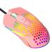 Gaming Mouse Honeycomb Hollow Design Ergonomic Wired Mouse with Backlight up to 6400 DPI RGB Gaming Mouse for Laptop Computer (Pink)