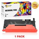 Toner Bank 116A W2060A Black 1-Pack Compatible for HP 116A Black Laserjet Toner Cartridge for HP W2060A 116A With Chip Toner Color Laser MFP 178NW 179FNW 150A 150NW Printer Ink