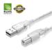 USB 2.0 Cable - A-Male to B-Male for Canon ImageClass Printer (Specific Models Only) - 10 FT/10 PACK/CLEAR