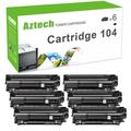 AAZTECH 6-Pack Compatible Toner Cartridge for Canon 104 CRG-104 Work with FAX-L100 FAX-L140 FAXPHONE L90 ImageCLASS MF4150 MF4350d MF4370dn D420 Satera MF4110 4270 4690 LBP2900 Printer (Black)