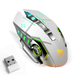 Rechargeable Wireless Bluetooth Mouse Multi-Device (Tri-Mode:BT 5.0/4.0+2.4Ghz) with 3 DPI Options Ergonomic Optical Portable Silent Mouse for Microsoft Surface Duo 2 White Green