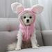 ZIG Pet Costume Bunny Shape Cosplay Two-leg Pet Dogs Cats Fleece Hooded Sweatshirt Costume for Winter