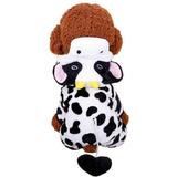 Dog Cow Costume - Adorable Halloween Dog Costumes Cow Style Hoodie Soft and Comfortable Jumpsuits for Small Dog