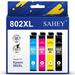 802 XL Ink Cartridge for Epson 802XL Ink Replacement for Workforce Pro WF-4734 WF-4740 WF-4730 Printer (Black Cyan Magenta Yellow 4-Pack)