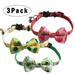 LNKOO 3 Pieces Summer Cat Collar Adjustable Cat Summer Elements Collar Safety Breakaway Kitten Collars with Bowknot and Bell Pet Bowtie Collar for Kitten Kitty Cat 3 Styles