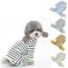 Walbest Dog Pajamas Striped Pet Jumpsuits Dog Onesies Long Sleeves Pet Pajamas Cute Dog Apparels Soft Pet Clothes for Puppy Small Dogs