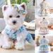 Feiona Summer Pet Floral Princess Dress For Dog Skirt Summer Sweet Lace Princess Dog Casual Short Sleeve Dresses York Clothes For Puppy