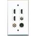 RiteAV - 3 HDMI 1 Port RCA White 1 Port Coax Cable TV- F-Type 1 Port Toslink Wall Plate