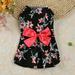 Girl Dog Cat Floral Bow Dress Tutu Shirt Pet Puppy Skirt Spring/Summer clothes apparel XS-XL Black XL