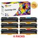 Toner Bank 6-Pack Compatible Toner Replacement Cartridge for Canon 054 LBP620 Series Color imageCLASS MF640C MF642cdw Series Printer Ink 3x Black Cyan Magenta Yellow