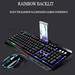 PVUEL Gaming Keyboard & Mouse Combo Rainbow RGB Backlit LED Mechanical Feel 2400 DPI