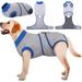 Kuoser Dog Surgical Recovery Suit Dogs Cat Onesie after Surgery Grey XXL