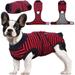 Kuoser Dog Surgical Recovery Suit Dogs Cat Onesie after Surgery Red S