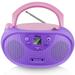 hPlay GC04 Portable Top Loading Programmable CD/CD-R/CD-RW Boombox with Digital Tuning AM FM Radio LCD Display Aux-in port supported. AC or Batteries powered (batteries not included) - Pastel Violet