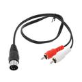 CANKER 0.5M/1.5M 5 Pin Din Male to 2 RCA Male Audio Video Adapter Cable Wire Cord Connector for DVD Player