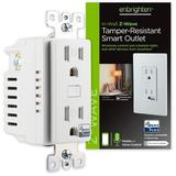 Enbrighten Z-Wave Smart Tamper-Resistant Outlet Z-Wave Hub Required 55256 White