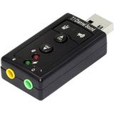 Virtual 7.1 USB Stereo Audio Adapter External Sound Card - Sound Card - Stereo - USB 2.0 - Black