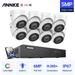 ANNKE 5MP H.265+ Super HD Poe Network Video Security System 8pcs Waterproof Outdoor Poe IP Cameras White Dome Poe Camera Kit With 2T Hard Drive