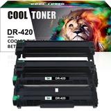 Cool Toner Compatible Drum Unit Replacement for Brother DR-420 for FAX-2840 MFC-7360N MFC-7240 FAX-2940 HL-2240D DCP-7055 Printer(Black 2-Pack)