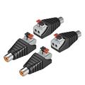 Uxcell 1.65 x 0.75 x 0.59 RCA to Spring Press Terminal Strip Audio Video Connector Adapter Black 4pcs