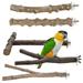 Toorise 5pcs Parrot Bird Perches Natural Wood Bird Standing Stick Parrot Perch Stand Platform Wooden Exercise Climbing Paw Grinding Toy Birdcage Accessories for Parakeet Parrot Budgie