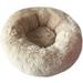 BODISEINT Modern Soft Plush Round Pet Bed for Cats or Small Dogs Mini Medium Sized Dog Cat Bed Self Warming Autumn Winter Indoor Snooze Sleeping Cozy Kitty Teddy Kennel (M(23.6â€�Dx7.9 H) Champagne)