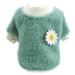 Plush Round Neck Warm Winter Flowers Sweater Pet Dog Clothes Winter Warm Fleece