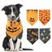 Halloween Dog Bandanas Triangle Pet Scarfs Washable Pet Neckerchief Dog Bibs Pumpkin Ghost Pet Bandanas