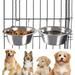 Pet Enjoy Stainless Steel Hanging Pet Bowls for Small Medium Large Dogs and Cats Collection- Cage Kennel Dog Pet Crate Feeder Dish with Hook for Food and Water
