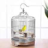 Miumaoev Large Stainless Steel Parakeet Bird Cage 15.74 Inch Height Hanging Parrot Bird Cages with Stand for Cockatiels African Grey Quaker Parakeets Conures Pigeons Flight Perches Bird Cage