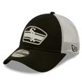 Men's New Era Black/White Chicago White Sox Logo Patch 9FORTY Trucker Snapback Hat