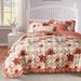 Wheatly Ruffled Gingham Quilt And Pillow Sham Set by Greenland Home Fashions in Truffle (Size 2PC TWIN/XL)