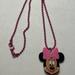 Disney Accessories | Disney Minnie Mouse Necklace 3d Pendant Pink Ball Chain 18" Nwot | Color: Pink | Size: Osg