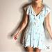 Free People Dresses | Free People | French Quarter Wrap Dress Mint Blue & White Floral Size Small | Color: Blue/White | Size: S