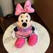 Disney Toys | Disney Minnie Mouse Pink & Purple Polka Dot Dress Bow Pink Heels Stuffed Animal | Color: Pink/Purple | Size: 9-10” Long