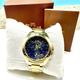 Coach Accessories | Coach Tristen 14502348 Gold-Tone Wristwatch C Signature Dark Blue Dial S.Steel | Color: Blue/Gold | Size: Os