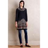 Anthropologie Sweaters | Anthropologie Imperial Garden Cowl Sweater Tunic Dress | Color: Blue/Tan | Size: M