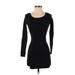 Divided by H&M Casual Dress - Mini Crew Neck Long Sleeve: Black Dresses - Women's Size 2