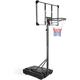 HIONRE 8.5ft Portable Height Adjustable Basketball Hoop Net Set Basketball Stand with 35.4Inch Transparent Backboard & Wheels for Youth Teenagers Outdoor/Indoor Basketball Play, Black