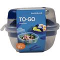 Lock&lock - To go Salatbox 3 in1 Salatbox-Set Messer Gabel Saucenbehälter blau