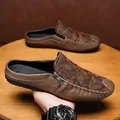 Mocassins à enfiler pour hommes demi-chaussures style simple demi-pantoufles classiques légères