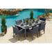 Milan 7-Piece Aluminum Outdoor Furniture Dining Table Set in Charcoal with Dining Table and Six -Cushioned Chairs