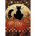 Toland Home Garden 28x40 Inch Double Sided Garden Flag Halloween Flag Moonlight Cat Fall Halloween Garden Flag House Flag For Outdoor Yard Decoration