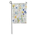 SIDONKU Blue Garden Watercolor Dandelions Wild Flowers Bell Pattern Green Painting Field Garden Flag Decorative Flag House Banner 28x40 inch