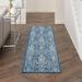 Nourison Garden Party Indoor/Outdoor Transitional Damask Denim 2 2 x 7 6 Area Rug (8 Runner)